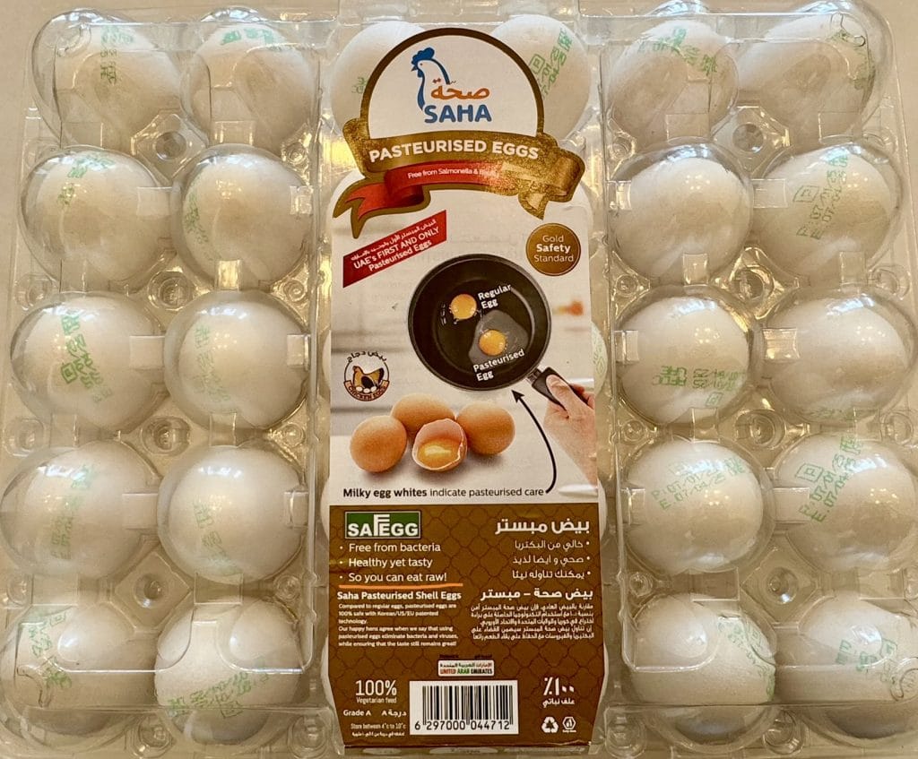 生で食べられる卵、Pasteurised eggsの記載事項