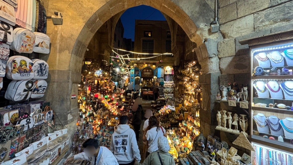 エジプトのハンハリーリ市場の外観