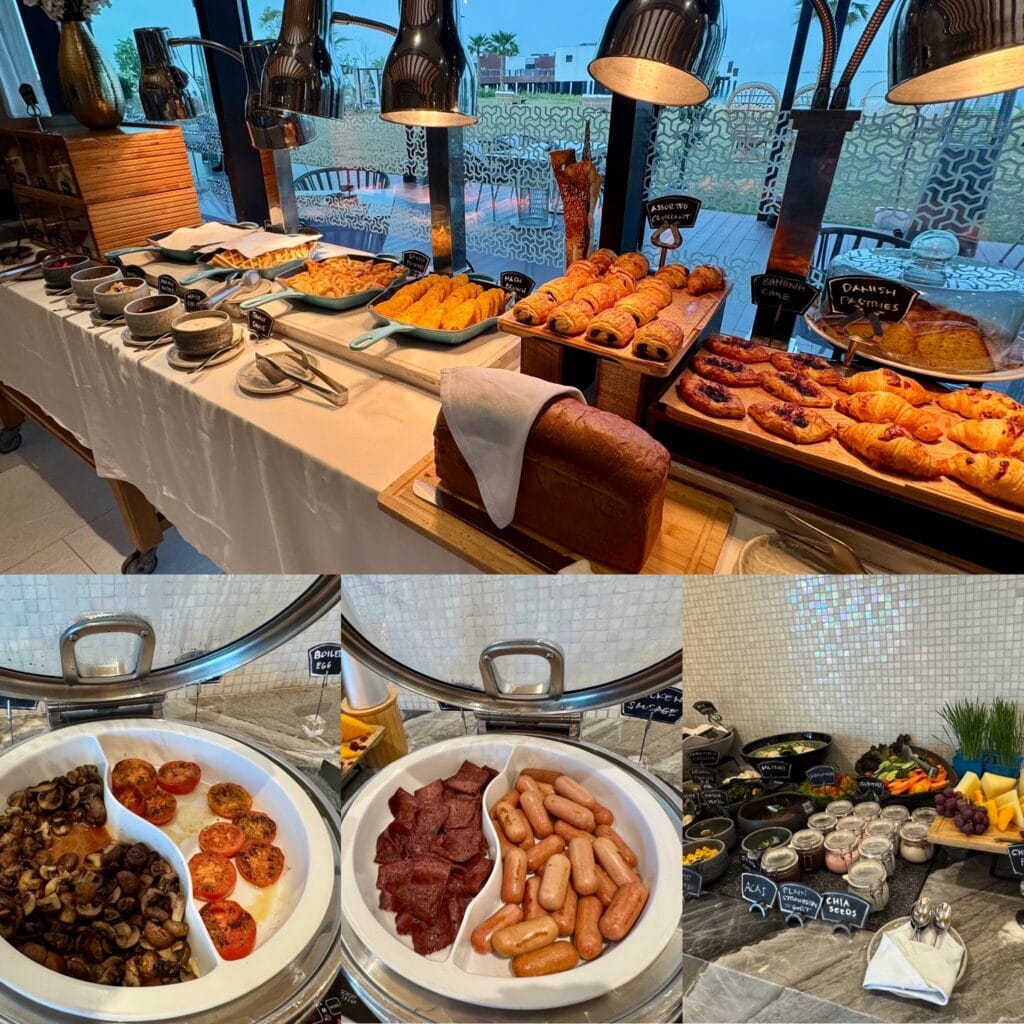 「Bab Al Nojoum Hudayriyat Villas」：朝食